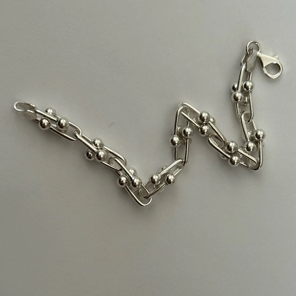 Unisex bracelet 925 silver link chain 7.5 inches